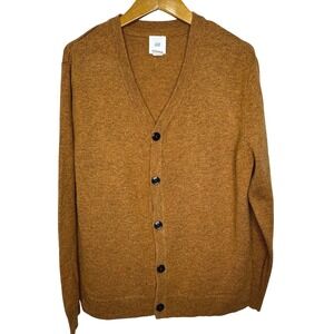H&M Wool Blend Grandpa Cardigan Brown Medium